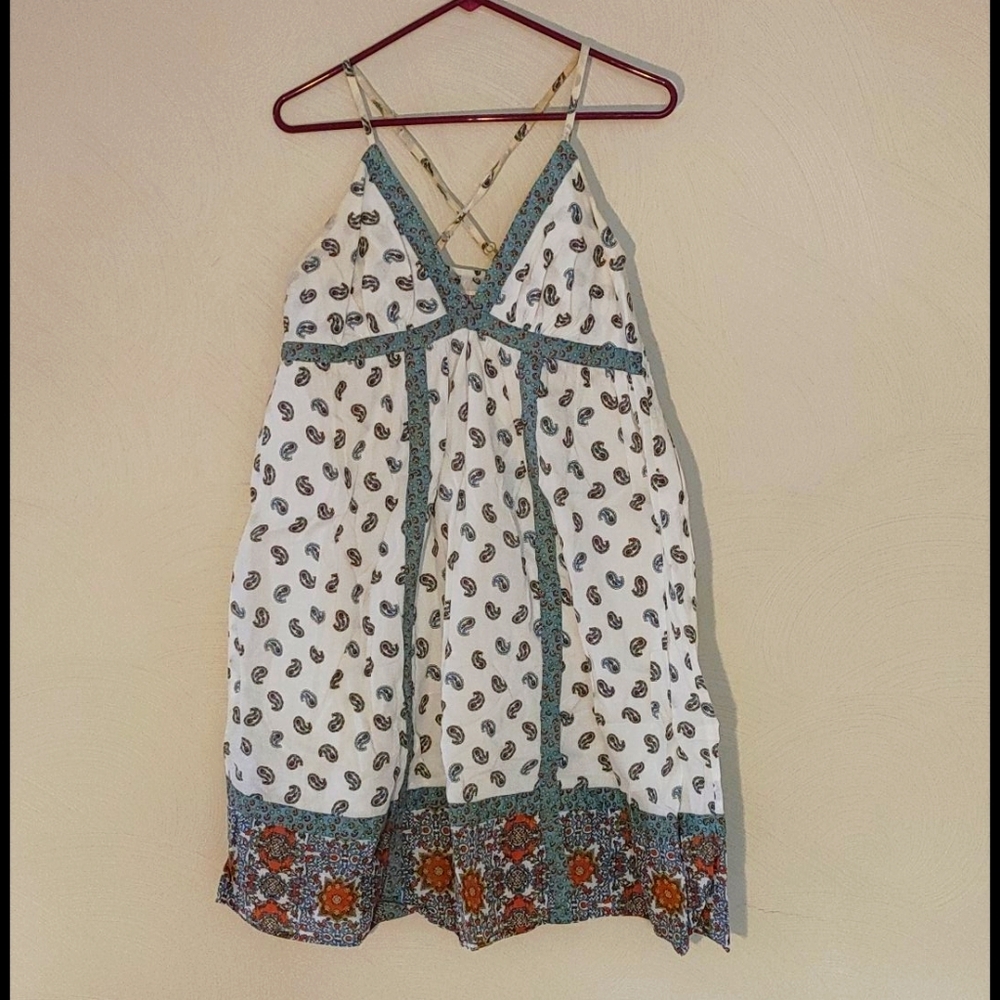 White w/ Paisley Designs Dress
